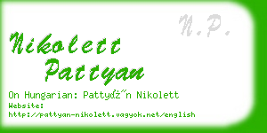 nikolett pattyan business card